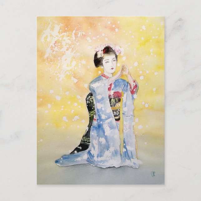 Maiko Girl -2 Vykort (Framsida)