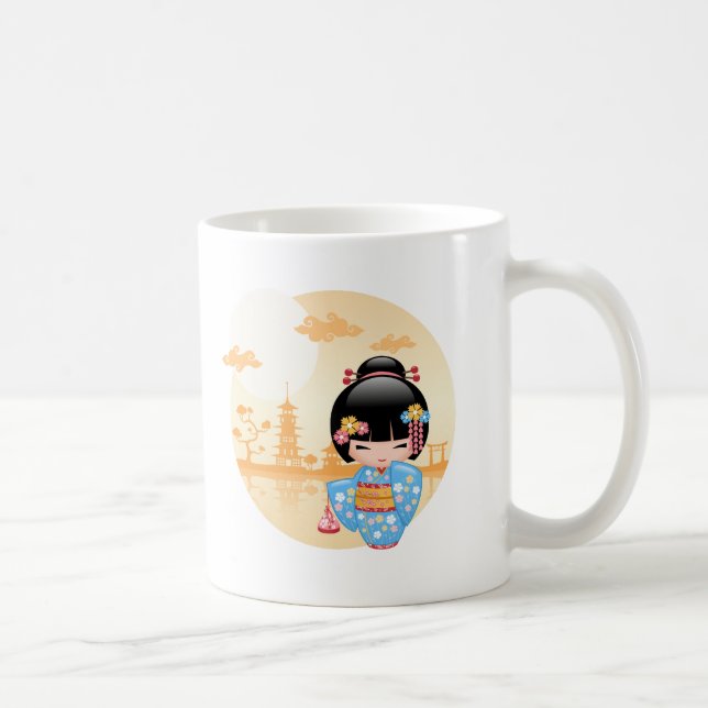 Maiko Kokeshi docka - gullig japansk Geishaflicka Kaffemugg (Höger)