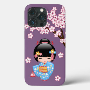 Maiko Kokeshi Doll - Blue Kimono Geisha Girl