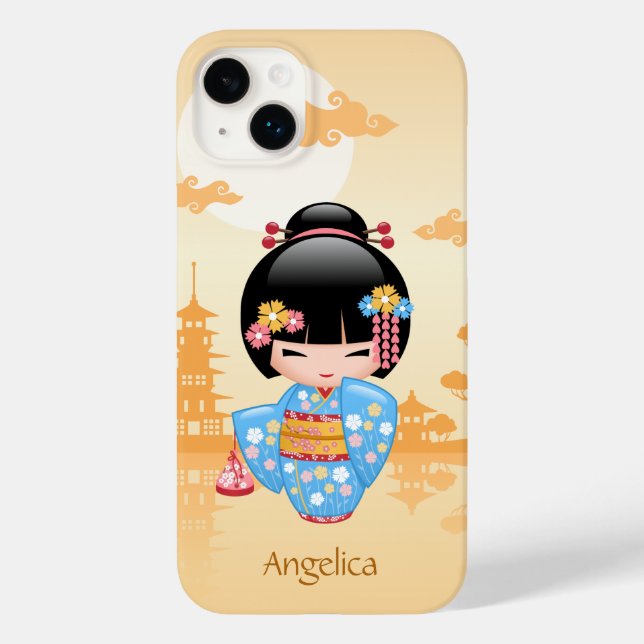 Maiko Kokeshi Doll - Cute Japansk Geisha Girl (Baksida)
