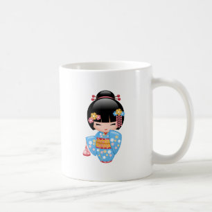 Maiko Kokeshi Doll - Cute Japansk Geisha Girl Cof Kaffemugg