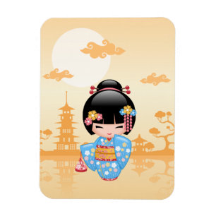 Maiko Kokeshi Doll - Cute Japansk Geisha Girl Magnet