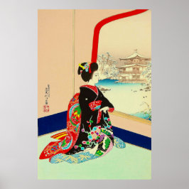 Maiko och Golden Pavilion Hasegawa Sadanobu III Poster