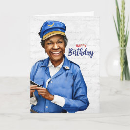 Mail Carrier African American Female Birthday Kort