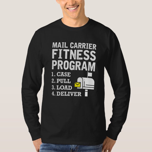 Mail Carrier Fitness Program Cute Postal Worker Co T Shirt (Framsida)