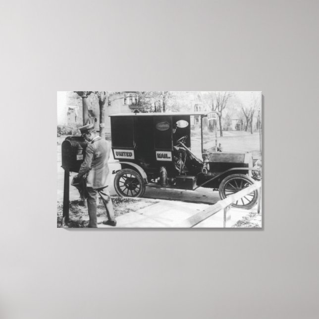Mail Carrier med United Mail Automobile Canvastryck (Framsida)