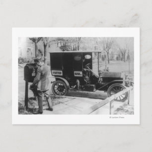 Mail Carrier med United Mail Automobile Vykort