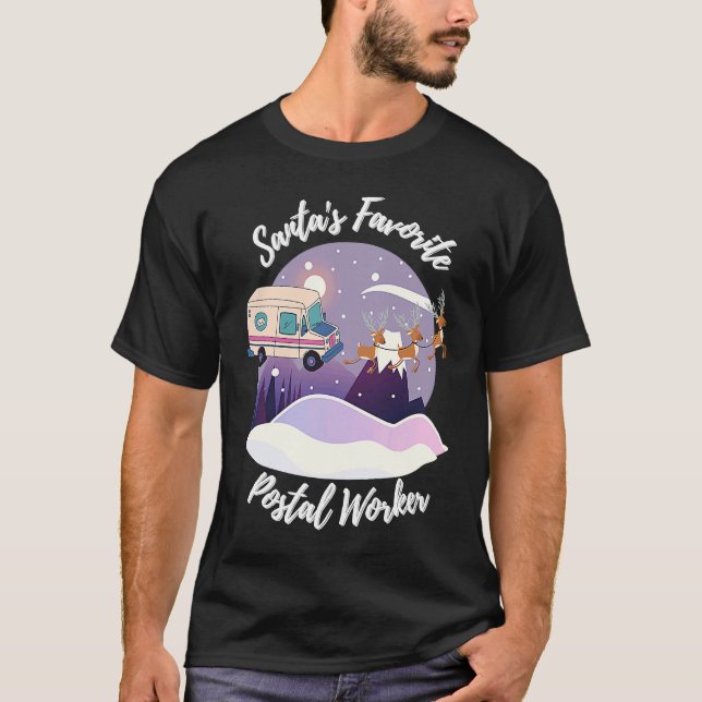 mail carrier santa sleigh Postal worker T Shirt (Framsida)