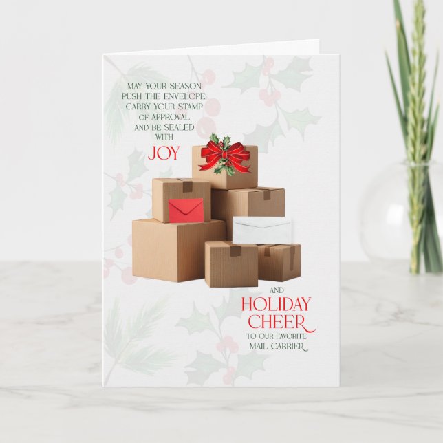 Mail Carrier Sealed wtih Joy and Holiday Cheer Helgkort (Framsida)
