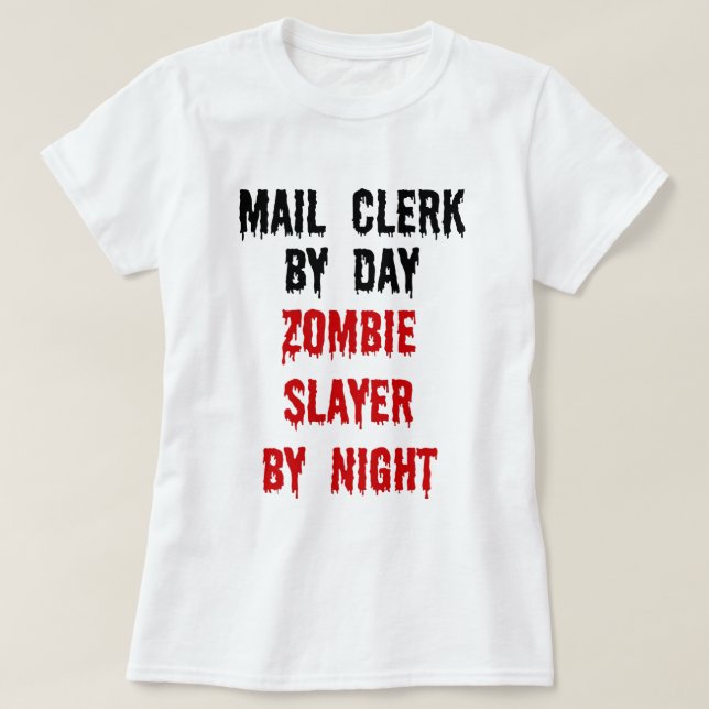 Mail Clerk Zombie Sayer T Shirt (Design framsida)