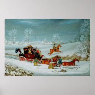 Mail Coach i Snö Poster