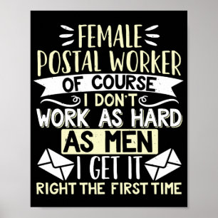 Mail Dam Carrier Female Postal Worker Poster