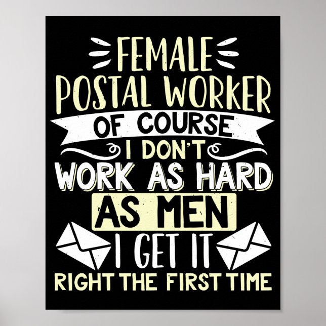 Mail Dam Carrier Female Postal Worker Poster (Framsidan)