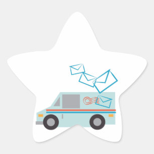 Mail Lastbil Stjärnformat Klistermärke