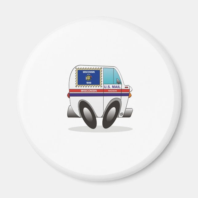 Mail Lastbil WISCONSIN Magnet (Framsidan)
