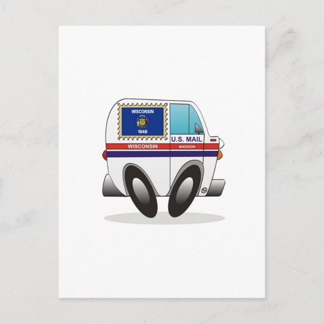 Mail Lastbil WISCONSIN Vykort (Framsida)