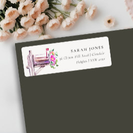 Mailbox för livlig Rosa Blommigt Vi har Flyttat Ad Returadress Etikett