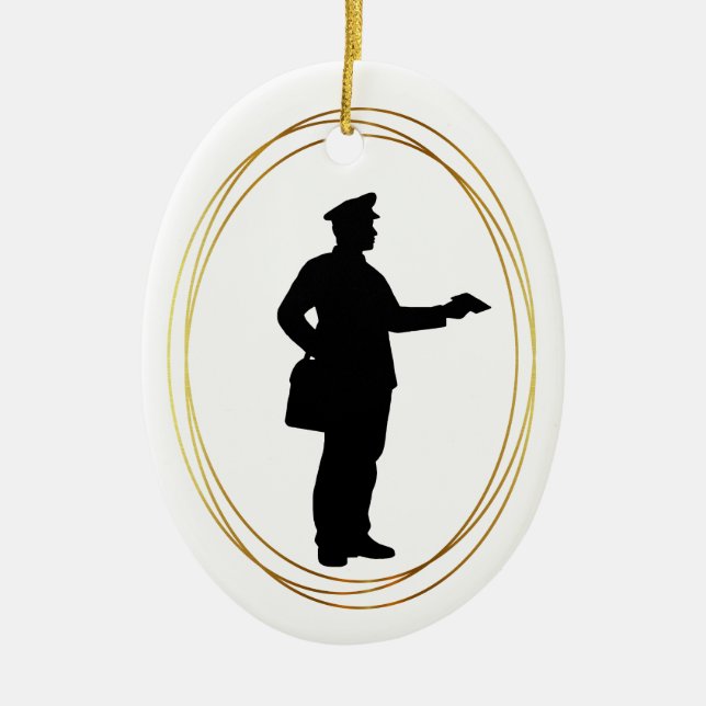 Mailman Black Silhouette jul Ornament (Framsidan)