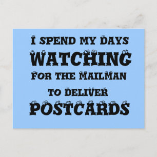 mailman Deliving Postcards - Finny Ögon Postcard Vykort