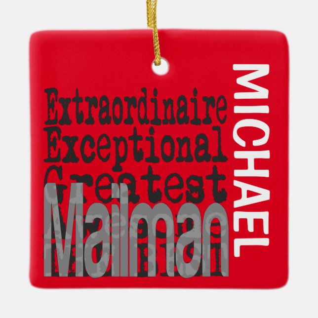 Mailman Extraordinaire ANPASSNINGSBAR Ceramic Orna Julgransprydnad Keramik (Framsida)