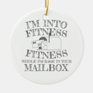 Mailman i Fitness hela Paket i din postlåda Julgransprydnad Keramik