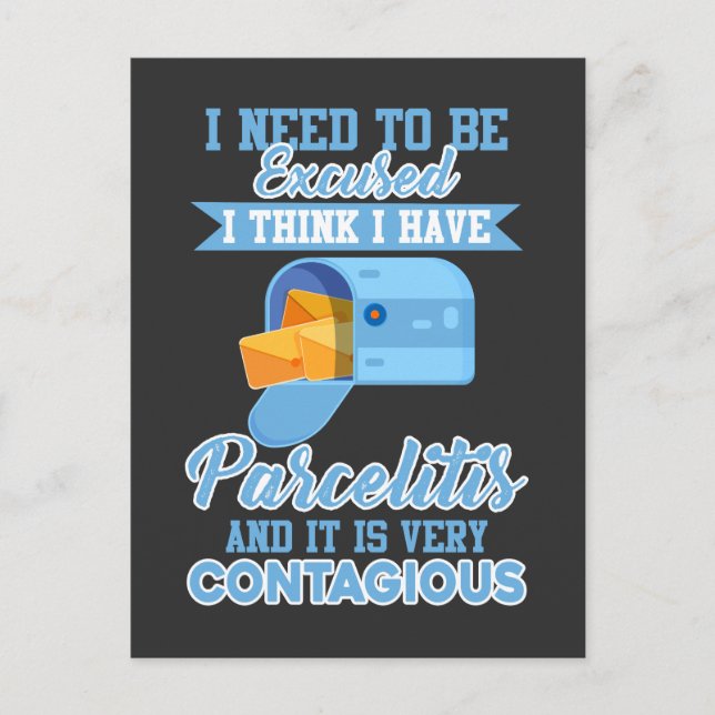 Mailman Mail Carrier Parcel från Funny Postal Work Vykort (Framsida)