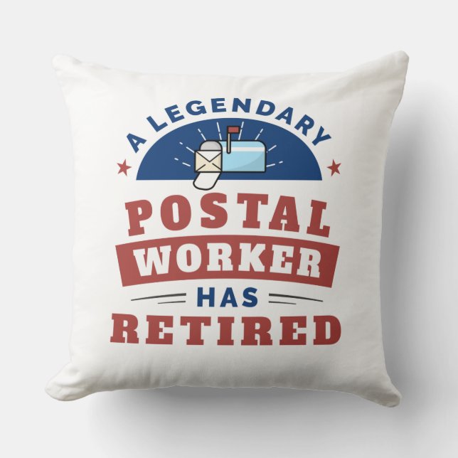 Mailman Pension Pensionär Postal Worker Kudde (Framsida)