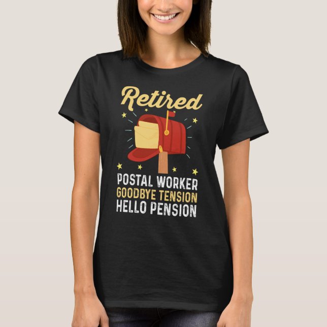 Mailman Pension Retrött postal Worker Farväl T Shirt (Framsida)
