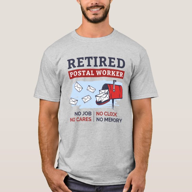 Mailman Pension Retrött Postal Worker T Shirt (Framsida)