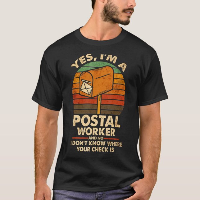 Mailman Postman Postal Worker T Shirt (Framsida)