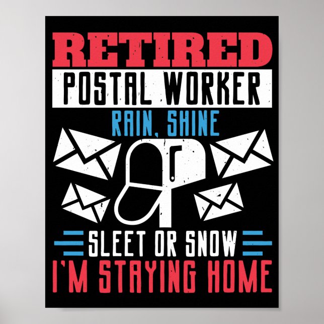 Mailman Retrött Postal WorkerRain, Shine, Sleet Poster (Framsidan)