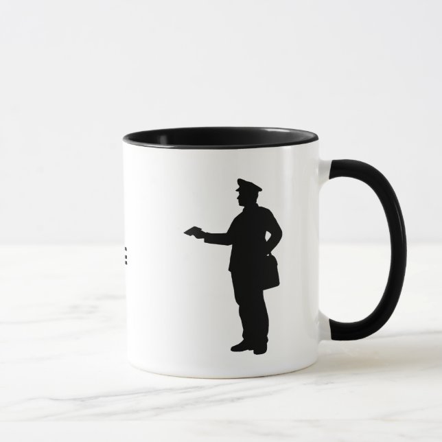 Mailman Silhouette Personlig Namn Mugg (Höger)