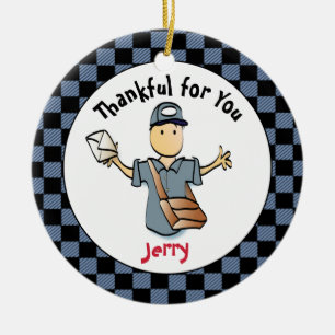 Mailman Tack Gift - Postal Worker Keepsak Julgransprydnad Keramik