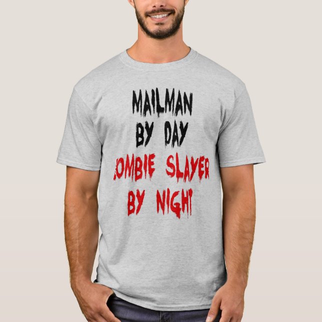 Mailman Zombie Joke Tee Shirt (Framsida)