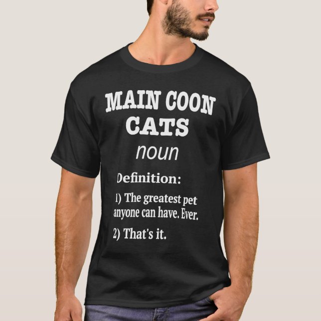 Main Coon Katter  falsk definition för katt T Shirt (Framsida)