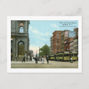 Main & Court Street, Buffalo, New York Vintage Vykort