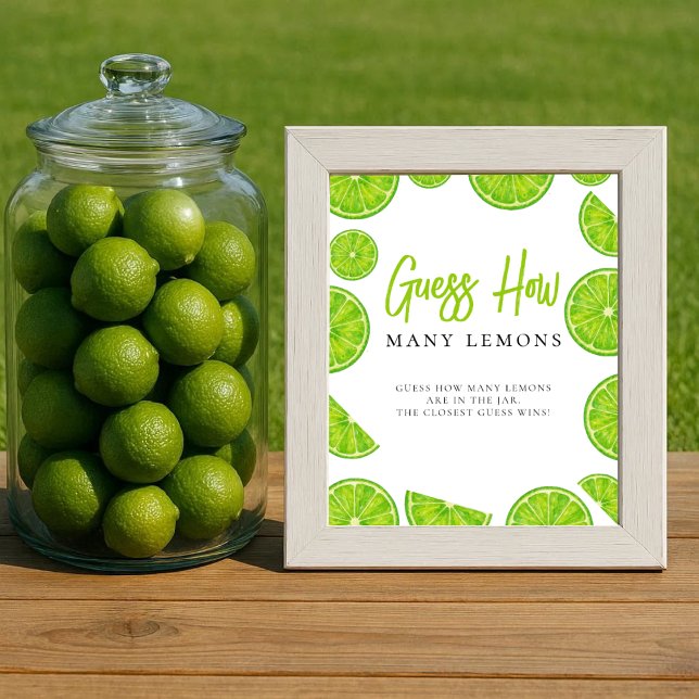 Main Squeeze Bridal Shower How many Lemons Sign Poster (Skapare uppladdad)