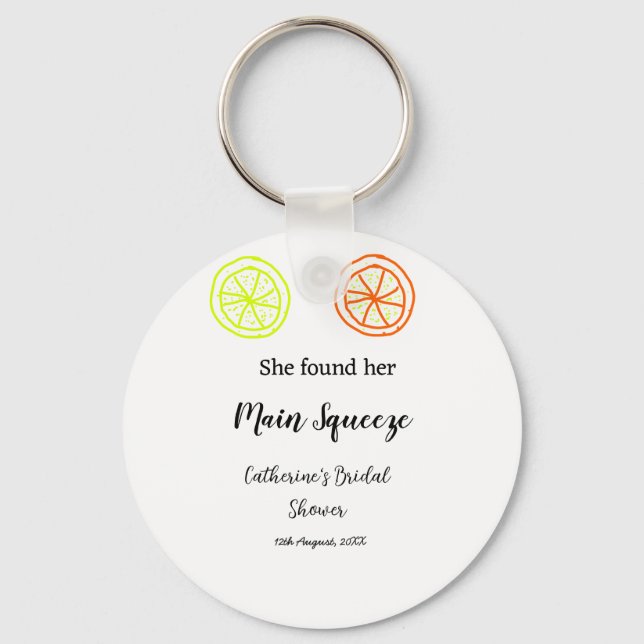 Main Squeeze citron citrus bröllopsdusch lägg till Nyckelring (Framsida)