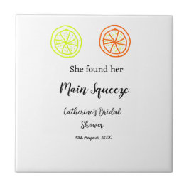 Main Squeeze citron citrus bröllopsfest skriv in n Kakelplatta