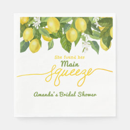 Main Squeeze Citron Tema Bröllop Bröllopsdusch Pappersservett