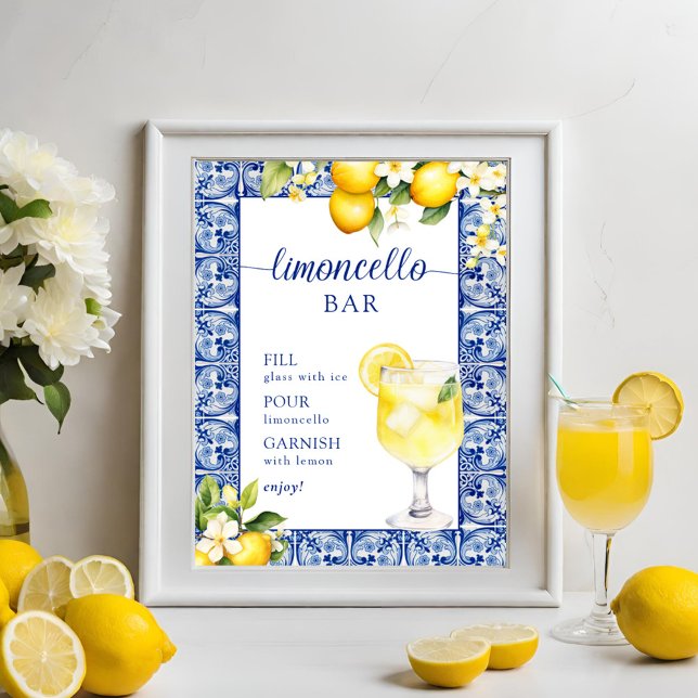 Main Squeeze Citroner Bröllopsdusch Limoncello Bar Poster (Skapare uppladdad)