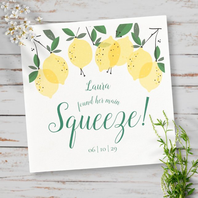 Main Squeeze Citroner Bröllopsdusch  Pappersservett (Skapare uppladdad)