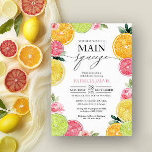 Main Squeeze Citrus Blommig Bröllopsdusch Inbjudningar
