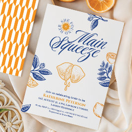 Main Squeeze Citrus Bridal Shower Lemon Bright Inbjudningar