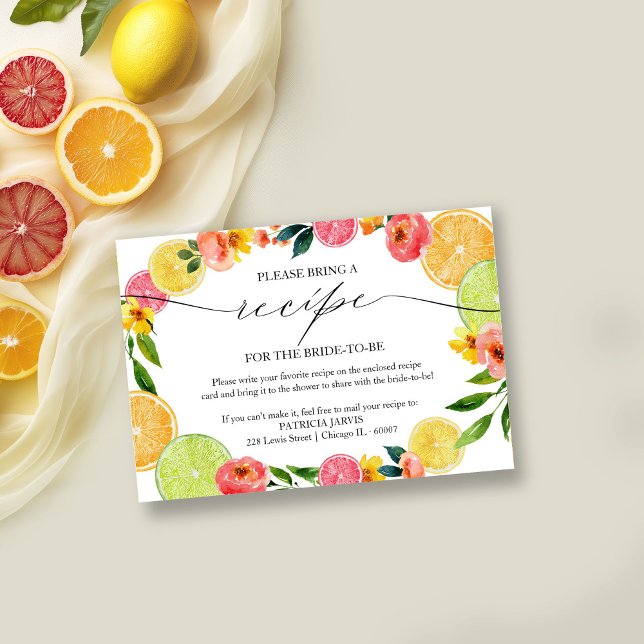Main Squeeze Citrus Bröllopsdusch Receptförfrågan Inbjudningar (Skapare uppladdad)