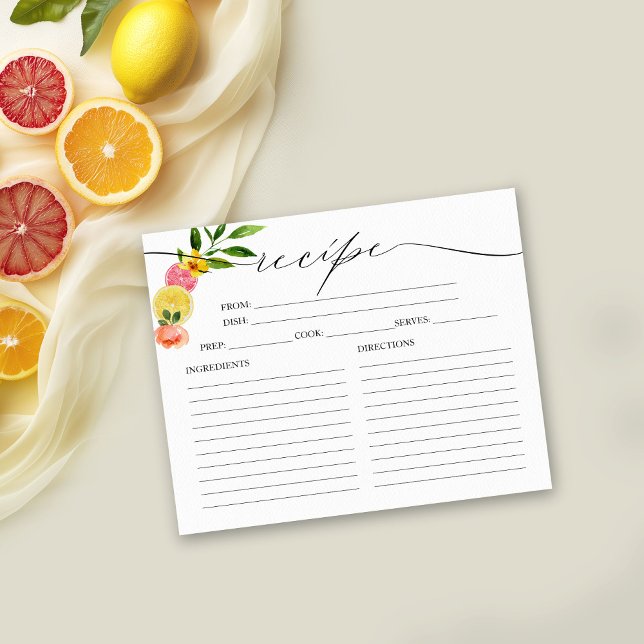 Main Squeeze Citrus Bröllopsdusch Receptkort (Skapare uppladdad)