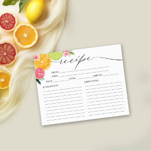Main Squeeze Citrus Bröllopsdusch Receptkort