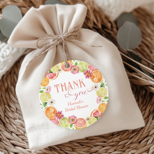 Main Squeeze Citrus Bröllopsfest  Gåvor Etiketter (Skapare uppladdad)