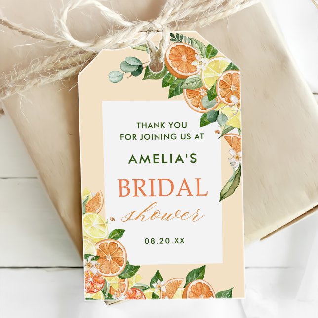 Main Squeeze Citrus Bröllopsfest Presentetikett (Skapare uppladdad)