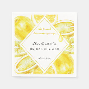 Main Squeeze   Citrus   Lemon Gul Bröllopsdusch Pappersservett